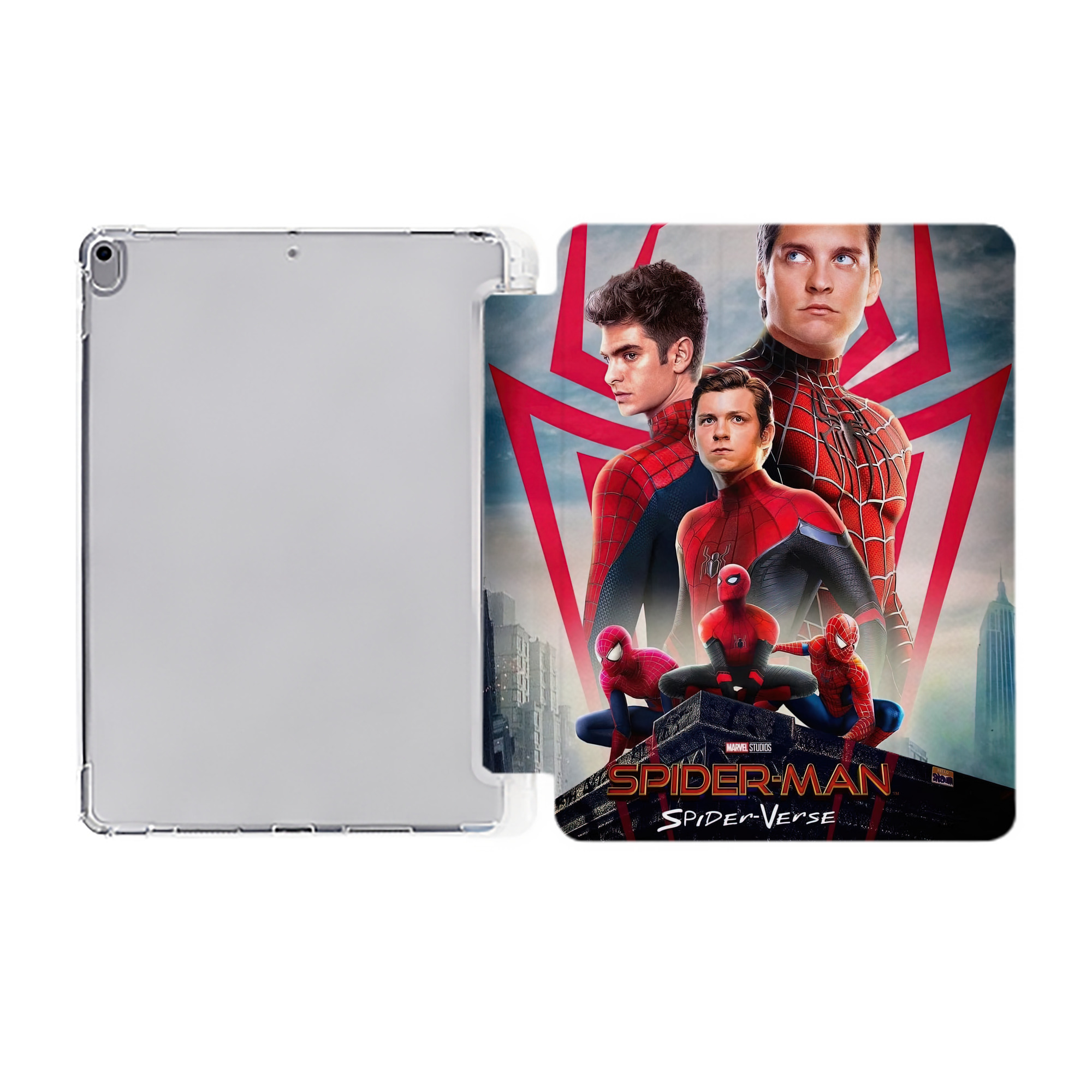 （画像用） Spider Man スパイダーマン IPad ケース ペン収納付き 三つ折りスタンド PUレザー×シリコン 対応機種9.5/10.5/10.9インチ